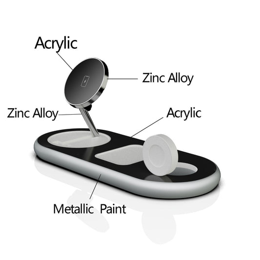 Robust Three In One Magnetic USB Wireless Charger