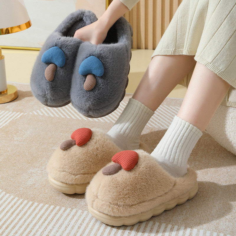 Women's Thick-soled Autumn And Winter Plush Slipper Indoor Non-slip Slippers