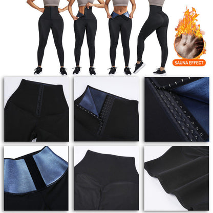 Elegant Women's Sauna Long Pants Fitness Thermo Sweat Leggings Training Slimming Pants