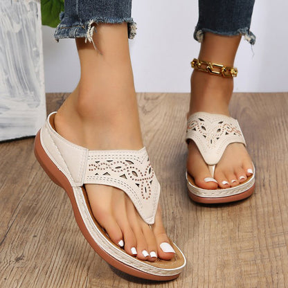 Clip Toe Wedge Sandals Women Spring Summer Flip Flops Slippers Beach Shoes