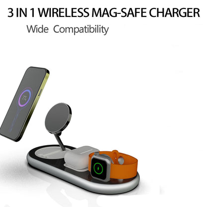 Robust Three In One Magnetic USB Wireless Charger