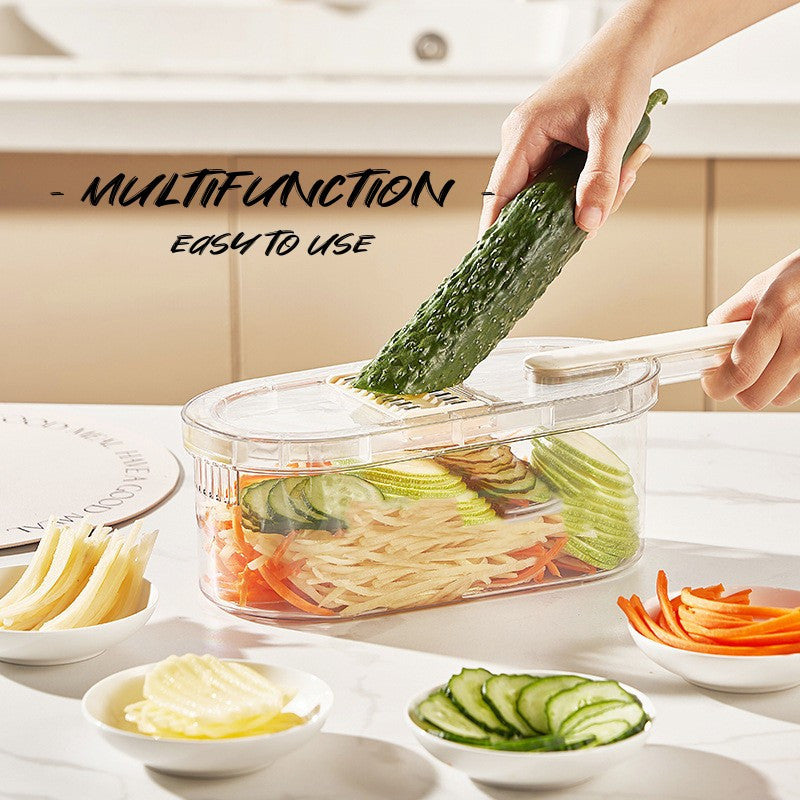 New Multifunction Vegetable Cutter With Basket And Brush Portable Slicer Chopper