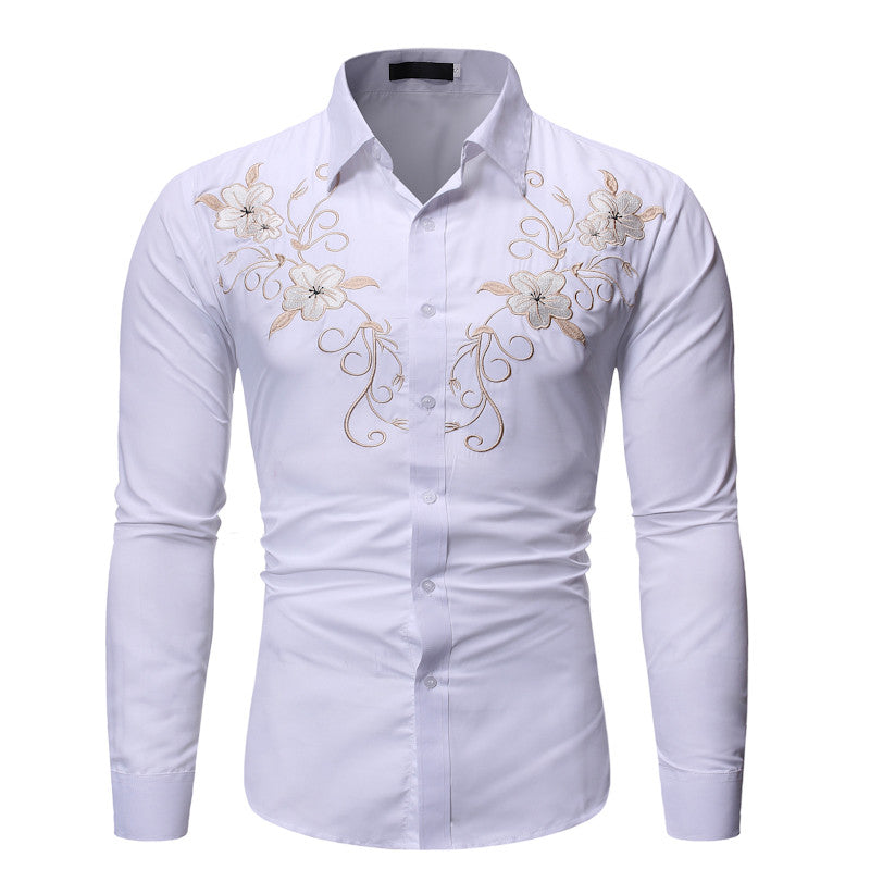 Men's Casual Fashion Shirt Printed Long Sleeve Casual Executive Shirt 5310