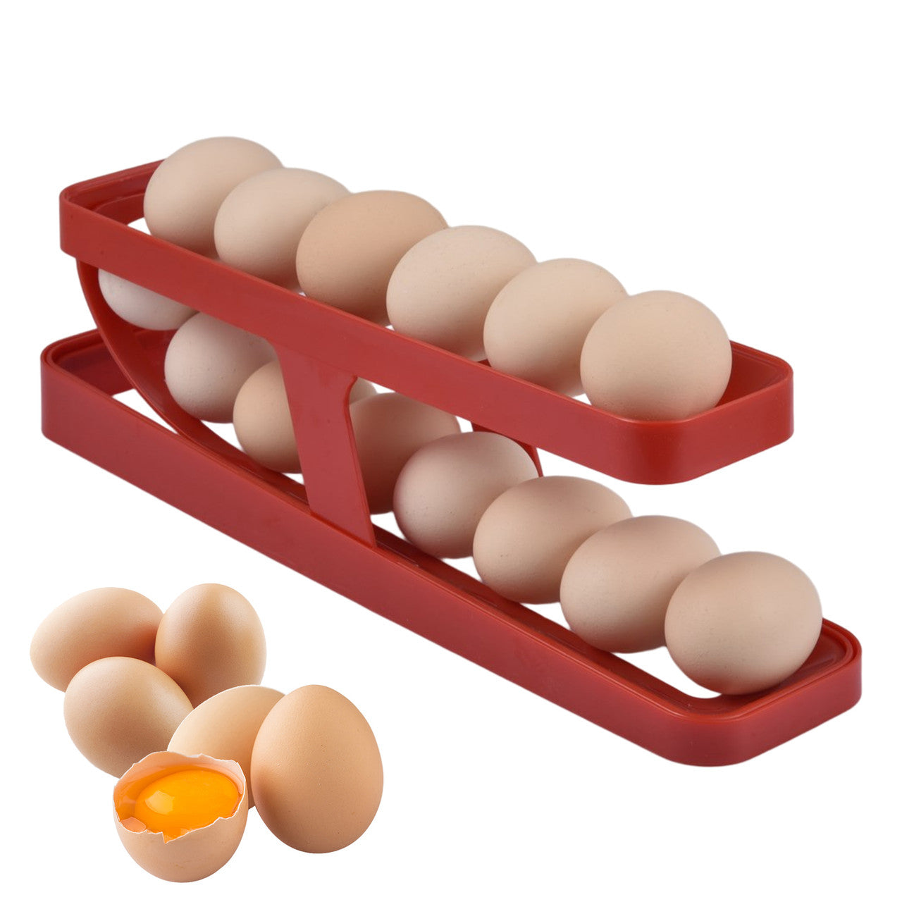 Automatic Scrolling Egg Storage Box Egg Basket Container Organizer Rolldown