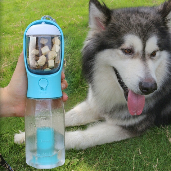 Portable Cat Dog Water Bottle Food Feeder Drinker Poop Dispenser