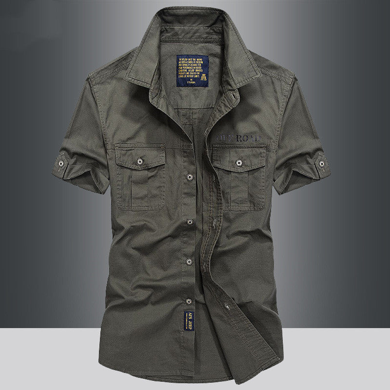 Men's Fashion Loose Cargo Pure Cotton Shirt