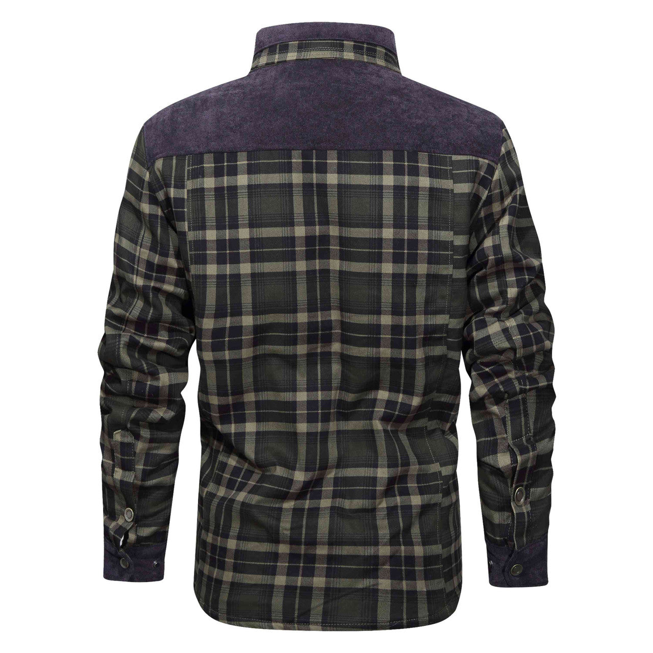 Men's Thickened Shirt Jacket With Classic Plaid Fuzzy Fleece Lining Inside Design