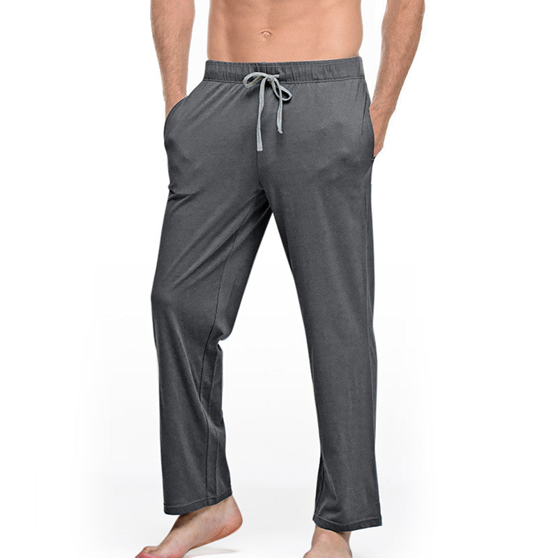 Cute Men's Male Cotton Solid Color Pyjamas Casual Pants