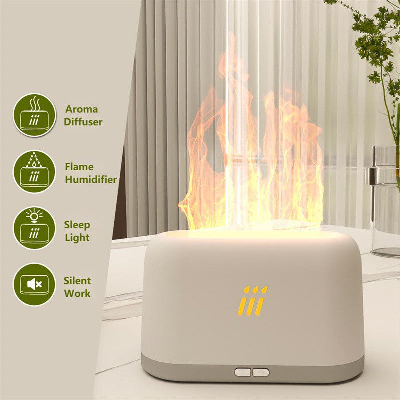 Flame Aroma Diffuser Air Humidifier Ultrasonic Cool Mist Led Essential