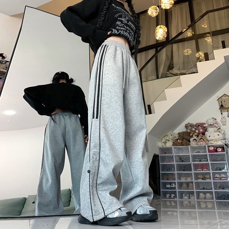 Elegant Women's American Design Drawstring Sweatpants Casual